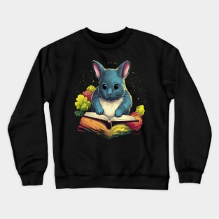 Chinchilla Reads Book Crewneck Sweatshirt